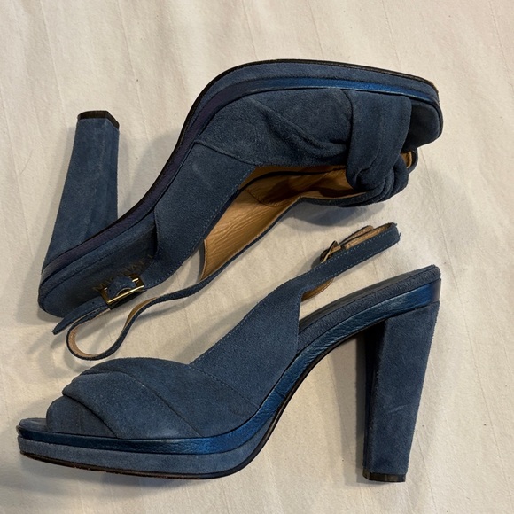 MICHAEL Michael Kors Blue Suede Heels - Picture 4 of 9